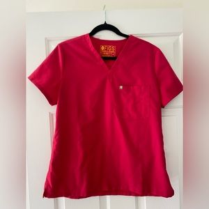 Red Figs Scrubs One-Pocket Top
